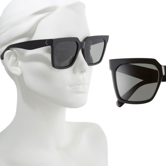 Celine Acetate Oversized 55MM Square Black Sunglasses CL4055 - Picture 5 of 6